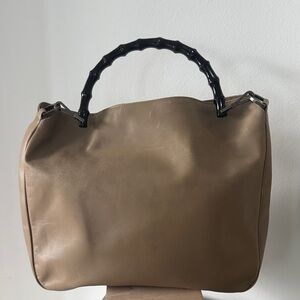 Authentic Gucci bamboo handel Tan Leather Handbag